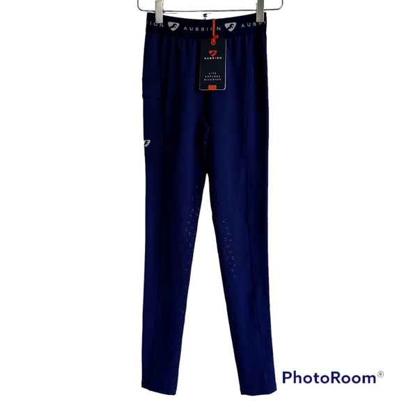 NWT Shires Aubrion Dutton Ladies Navy Riding Tights Equestrian Size XXS US 2 - Picture 2 of 13